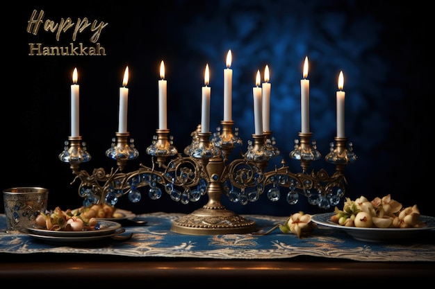 Felice festa di Hanukkah delle luci celebrazione della liberazione spirituale nazionale del nostro popolo festa ebraica festa delle luci festa dei Maccabei vittoria sui greci consacrazione dell'altare e del tempio