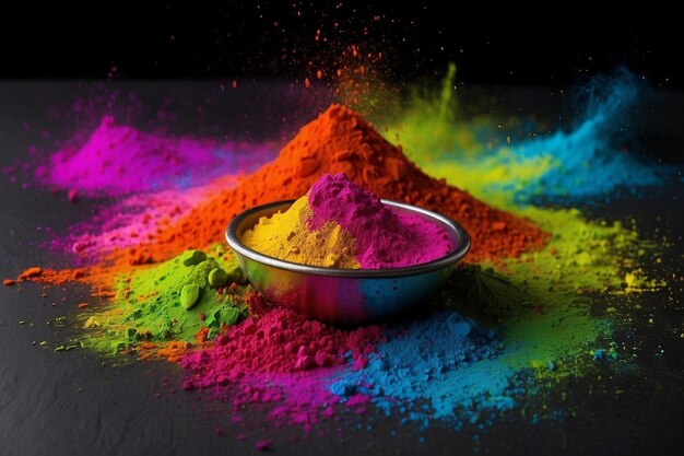 Felice festa di Holi dei colori bianco e nero sullo sfondo