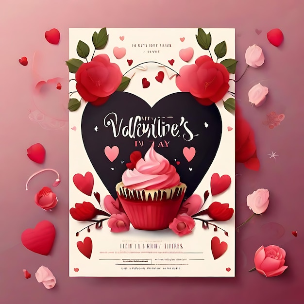 Felice festa di San Valentino volantini generati