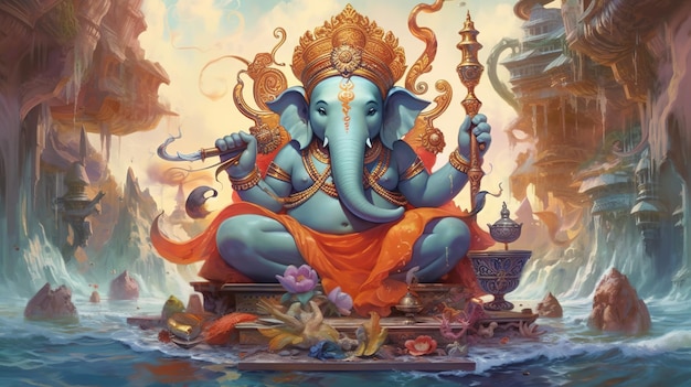 Felice Ganesh Chaturthi Generativo ai