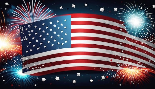 Felice Giorno dell'Indipendenza 4 luglio vacanza Sfondo del Giorno dell'Indipendenza degli Stati Uniti d'America