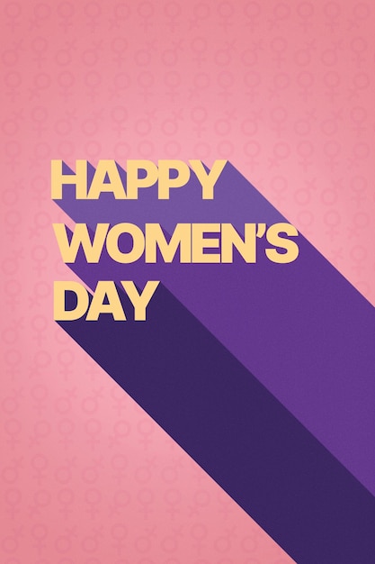 Felice giorno delle donne. Concetto dell'8 marzo. Design verticale con scritta Happy Women's Day.