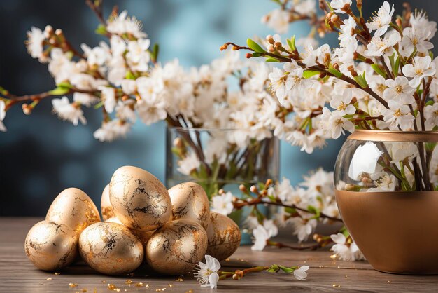 Felice Pasqua Composizione con bellissime uova di Pasqua Modello di Pasqua elegante e delicato