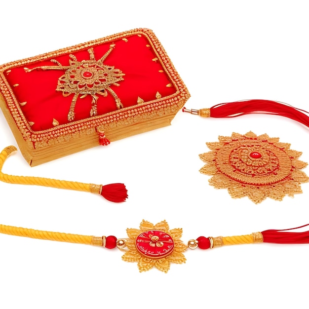 Felice Raksha Bandhan con Rakhi isolato generato in Ai