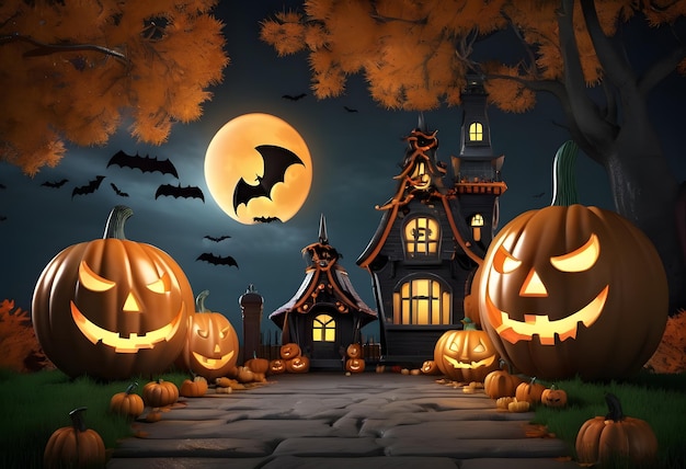 Felice sfondo vacanza di halloween con simpatici ghos