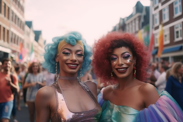 Felicità alla LGBTQ Pride Parade di Amsterdam Amsterdam Pride Celebration