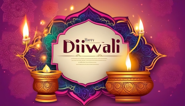 felicità diwali lampada ad olio decorativa festa celebrazione carta di sfondo