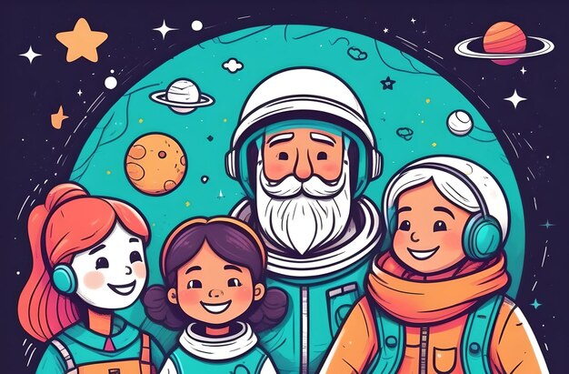 felicità familiare illustrazione felice amore acquerello bambino madre persone figlia uomo youn