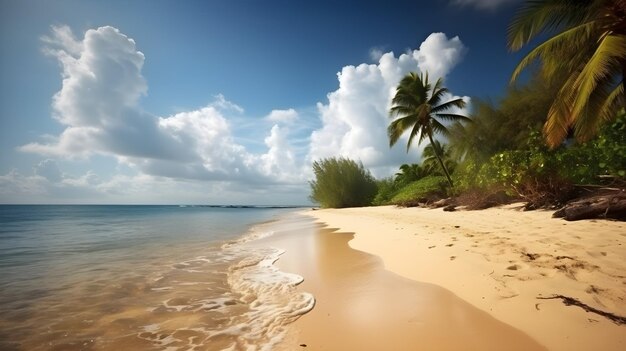 Felicità tropicale ipnotizzante spiaggia tropicale acque cristalline e fuga felice