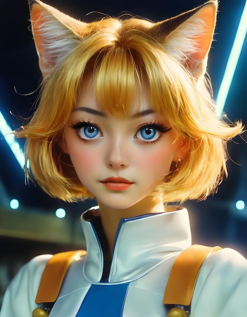 Femmina di gatto stravagante anime scifi degli anni '90