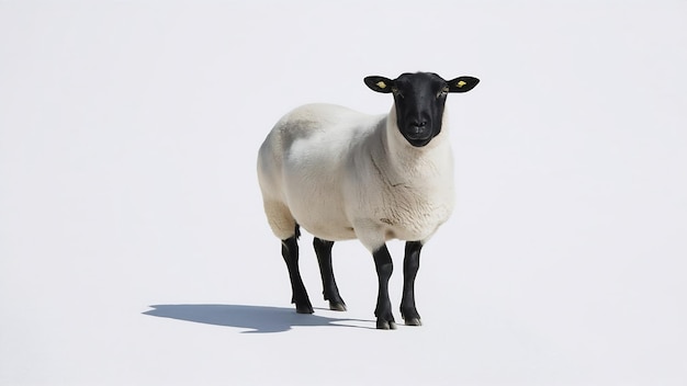 Femmina di pecora di Suffolk ovis aries isolata su bianco