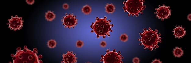 Ferma il coronavirus e il concetto di quarantena. Illustrazione medica 3D