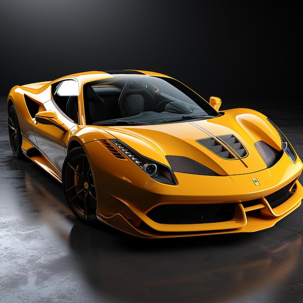 ferrarri giallo lucido speed stop4k alta qualità