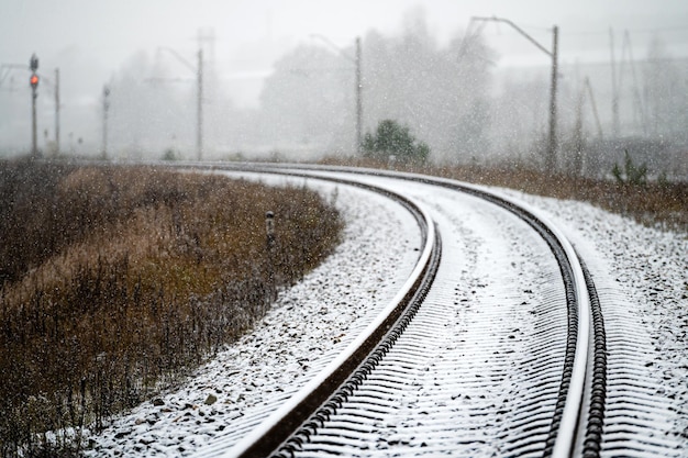 Ferrovia invernale Ferrovie Paesaggio invernale