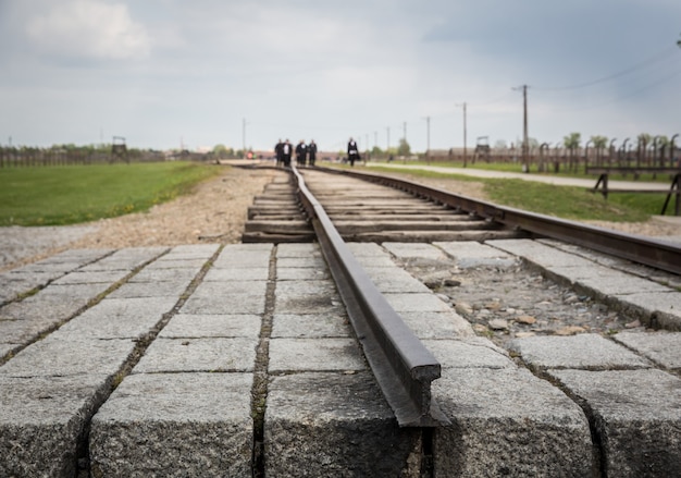 Ferrovia per il campo di concentramento tedesco di Auschwitz II, Polonia.