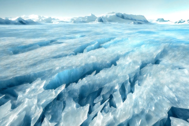 Fessure profonde nel ghiacciaio che si scioglie Il problema del riscaldamento globale