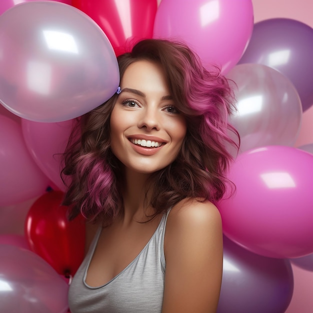 festa colorata Celebrazione con palloncino ragazza