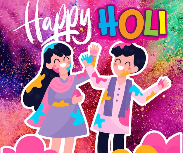 Festa dei colori Happy Holi Facebook Instgram Post