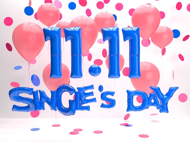 Festa dei single con palloncini e coriandoli