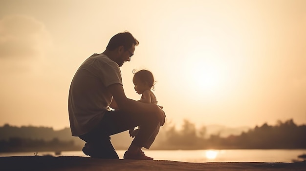 Festa del papà Padre con suo figlio Generativo ai