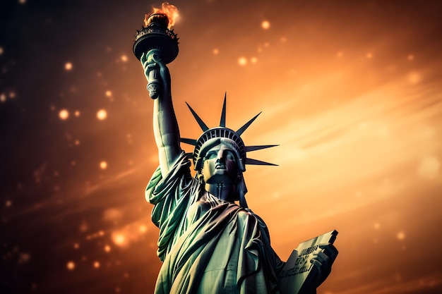 Festa dell'indipendenza americana della statua della libertà