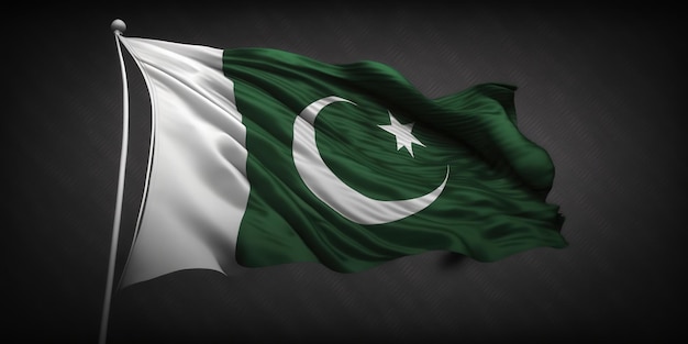 Festa dell'Indipendenza del Pakistan 14 agosto soldati che sventolano la bandiera del pakistan in tessuto del pakistan