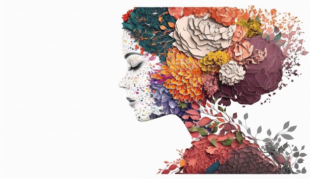 Festa della mamma con fiori botanici Generative ai