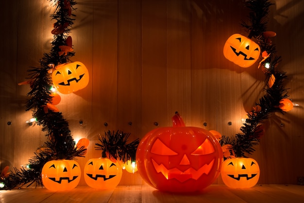 Festa della zucca di Halloween, zucca felice e amici