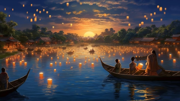 Festa delle lanterne galleggianti Loy Krathong Yi Peng