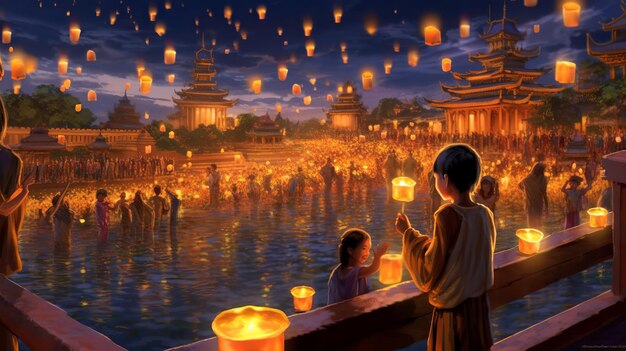 Festa delle lanterne galleggianti Loy Krathong Yi Peng