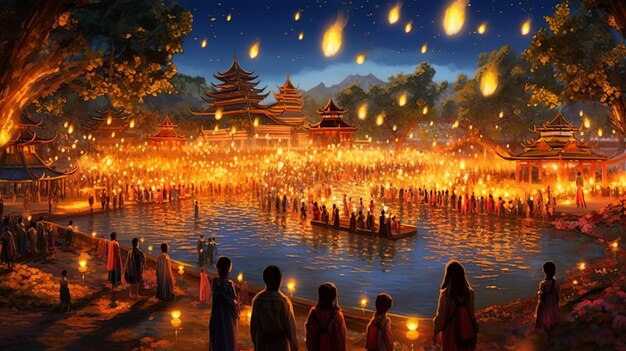 Festa delle lanterne galleggianti Loy Krathong Yi Peng