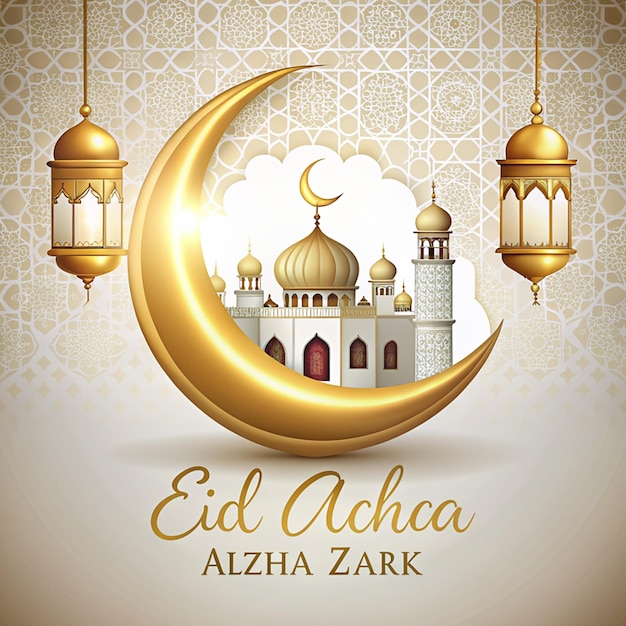 Festa di Eid Al Azha Mubarak sfondo islamico isolato su sfondo bianco illustrazione del nuovo anno islamico