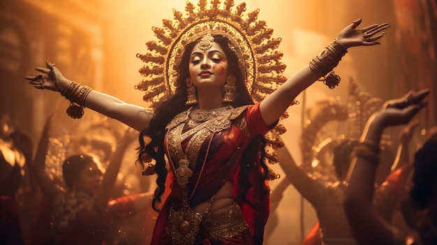 Festa divina delle accattivanti celebrazioni della Durga Puja