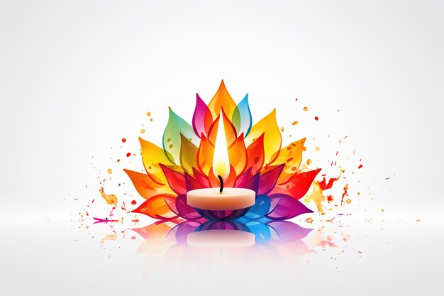 Festa indiana Happy Diwali con Diwali con creative Diya Design. Generative Ai.