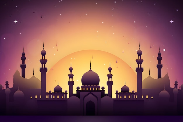 Festa islamica Eid Mubarak luna crescente sfondo religioso