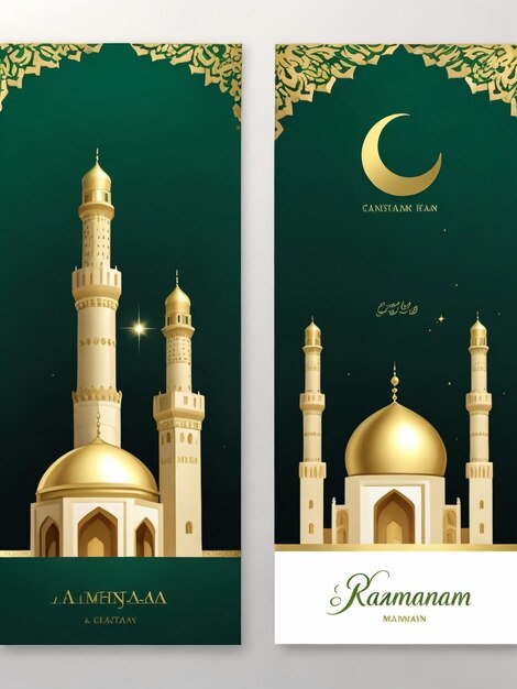 Festa islamica Ramadan Kareem o Eid Mubarak illustrazione e sfondo