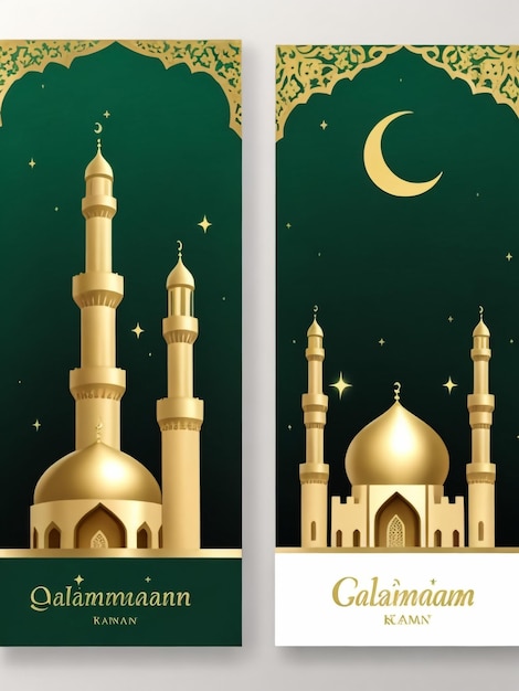 Festa islamica Ramadan Kareem o Eid Mubarak illustrazione e sfondo