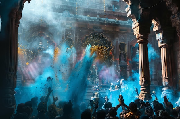 Feste di Holi al tempio