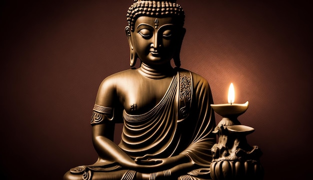 Festeggia il giorno del festival speciale del Buddha Purnima Arte generata da Ai