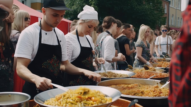 Festeggia il Kyiv Day con un festival gastronomico che presenta una varietà di cucine locali e internazionali, dal salato al dolce e tutto il resto Generato dall'IA