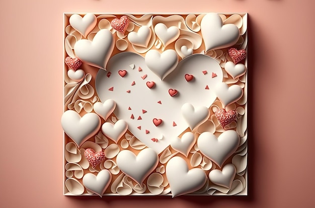 Festeggia l'amore con una cornice a cuore come cuocere biscotti e arte questo San Valentino generato dall'intelligenza artificiale