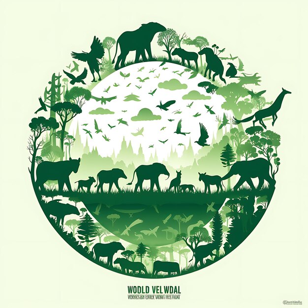 Festeggia la Giornata mondiale degli animali 2023 Giornata mondiale della fauna selvatica con gli animali WorldAnimalDay AnimalIcons