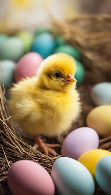 Festeggia la Pasqua con adorabili pulcini, un simbolo di rinnovamento e gioiosa delizia primaverile