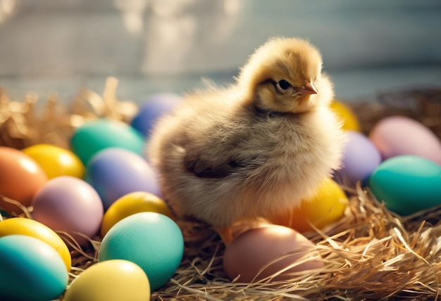 Festeggia la Pasqua con adorabili pulcini, un simbolo di rinnovamento e gioiosa delizia primaverile