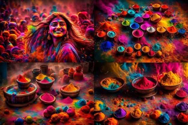 Festival dei colori in India Polvere colorata