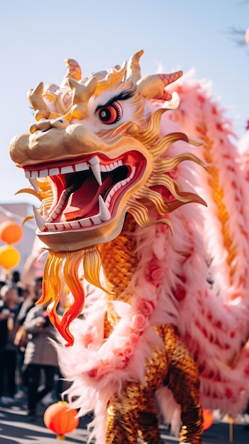 Festival della danza del drago capodanno lunare IA generativa