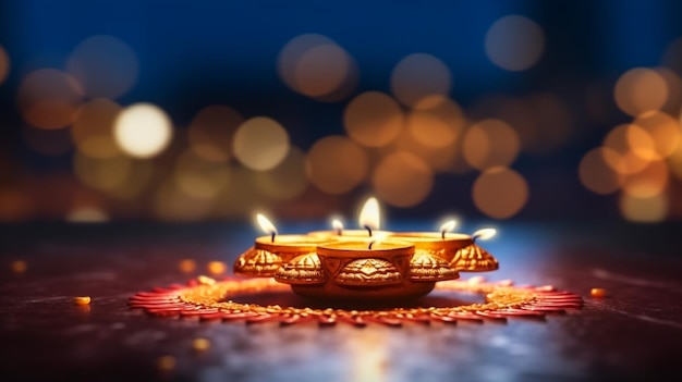 Festival indiano Happy Diwali con le vacanze di oggetti di scena Diwali Sfondo con cracker Celebrazione di Diwali
