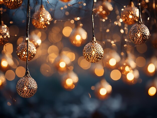 Festive Glow Enchanting Christmas Tree Lights Bokeh Capture