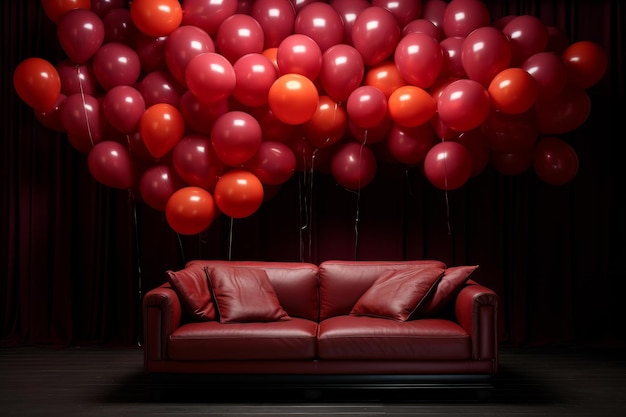 Festive Room divano palloncini Generare Ai