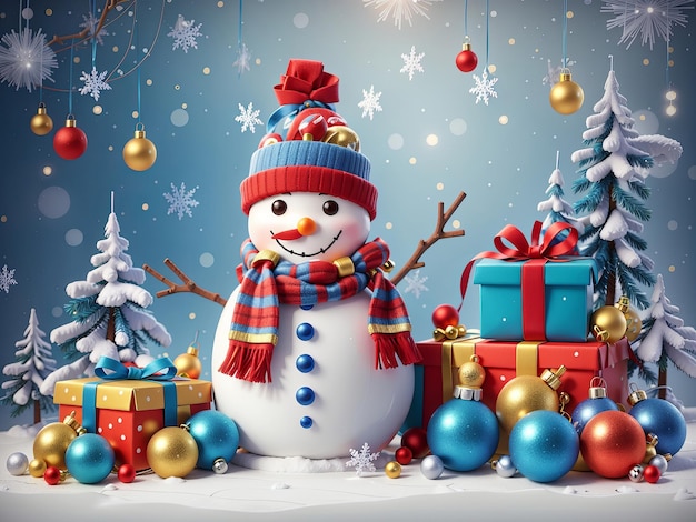 Festive Snowman Sign Libero personaggio di cartoni animati di vacanza che tiene la scheda dei messaggi Generativa AI